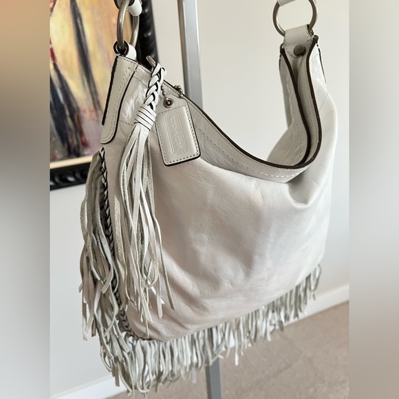Coach Soho Fringe Kiki Hobo Shoulder Bag – White Leather (Limited Edition) - Picture 5 of 13